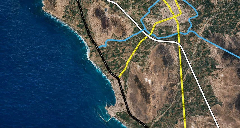 Mapa referencial del entorno de Chancay y Huaral, extraído del brochure de Torres de Huaral 2