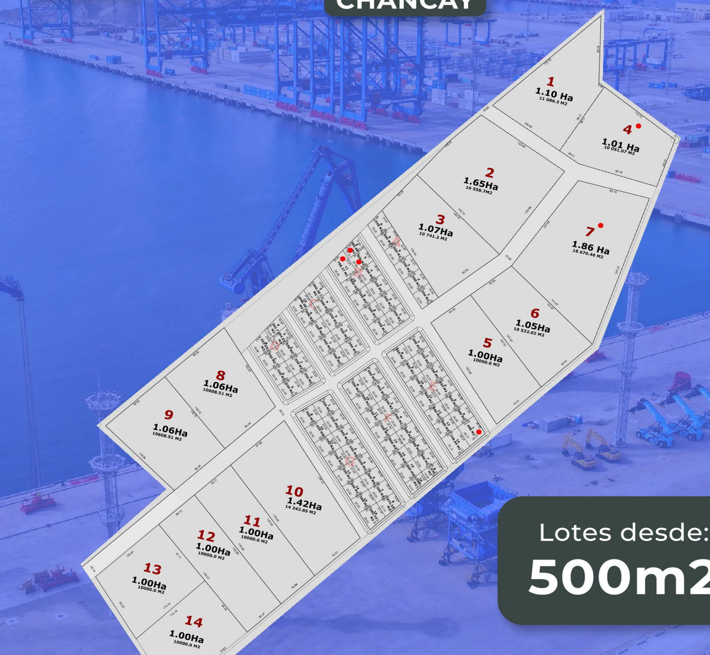 Plano de lotización de Almacenes 101