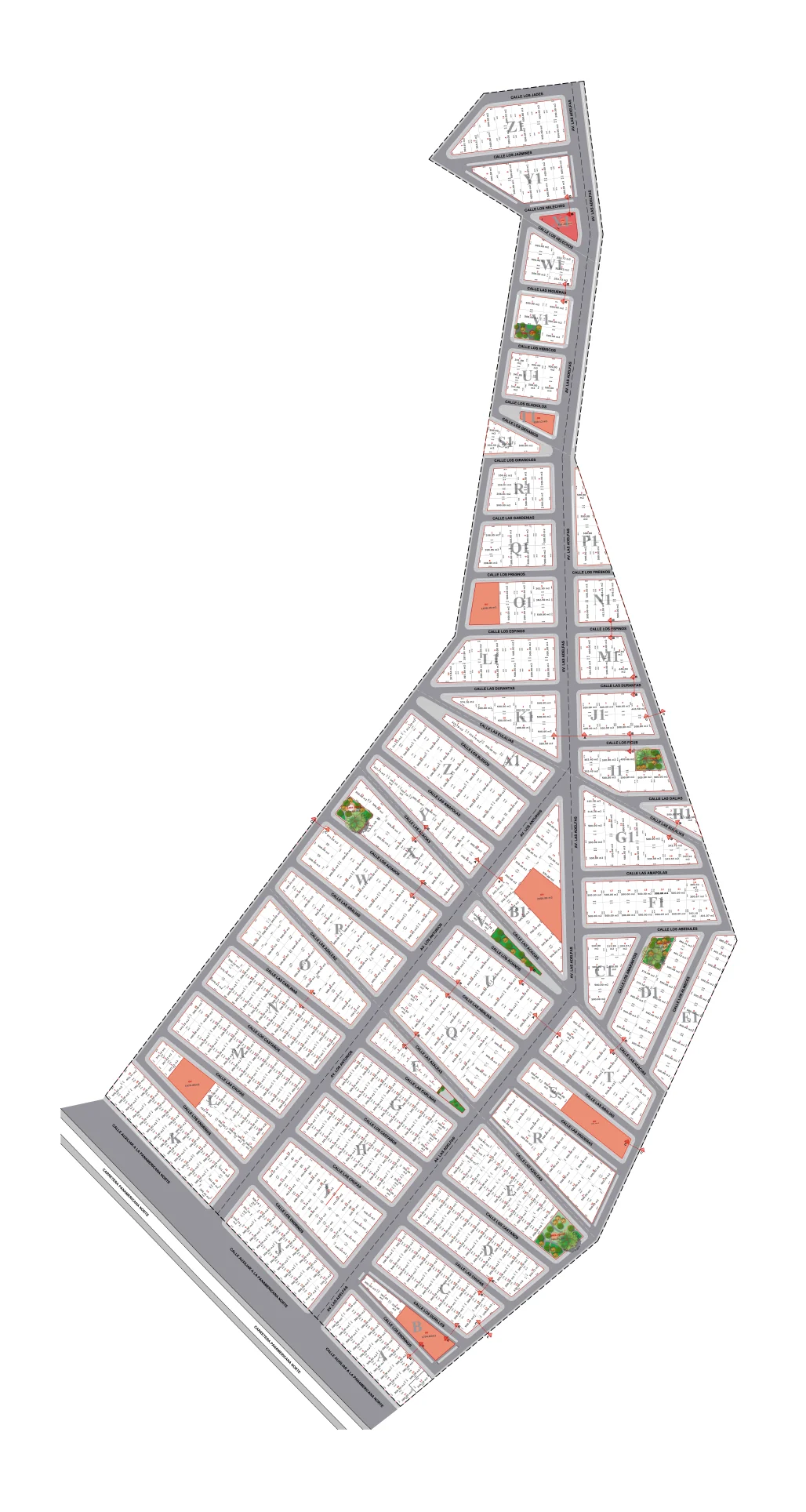 Plano de lotización de Industrias 100