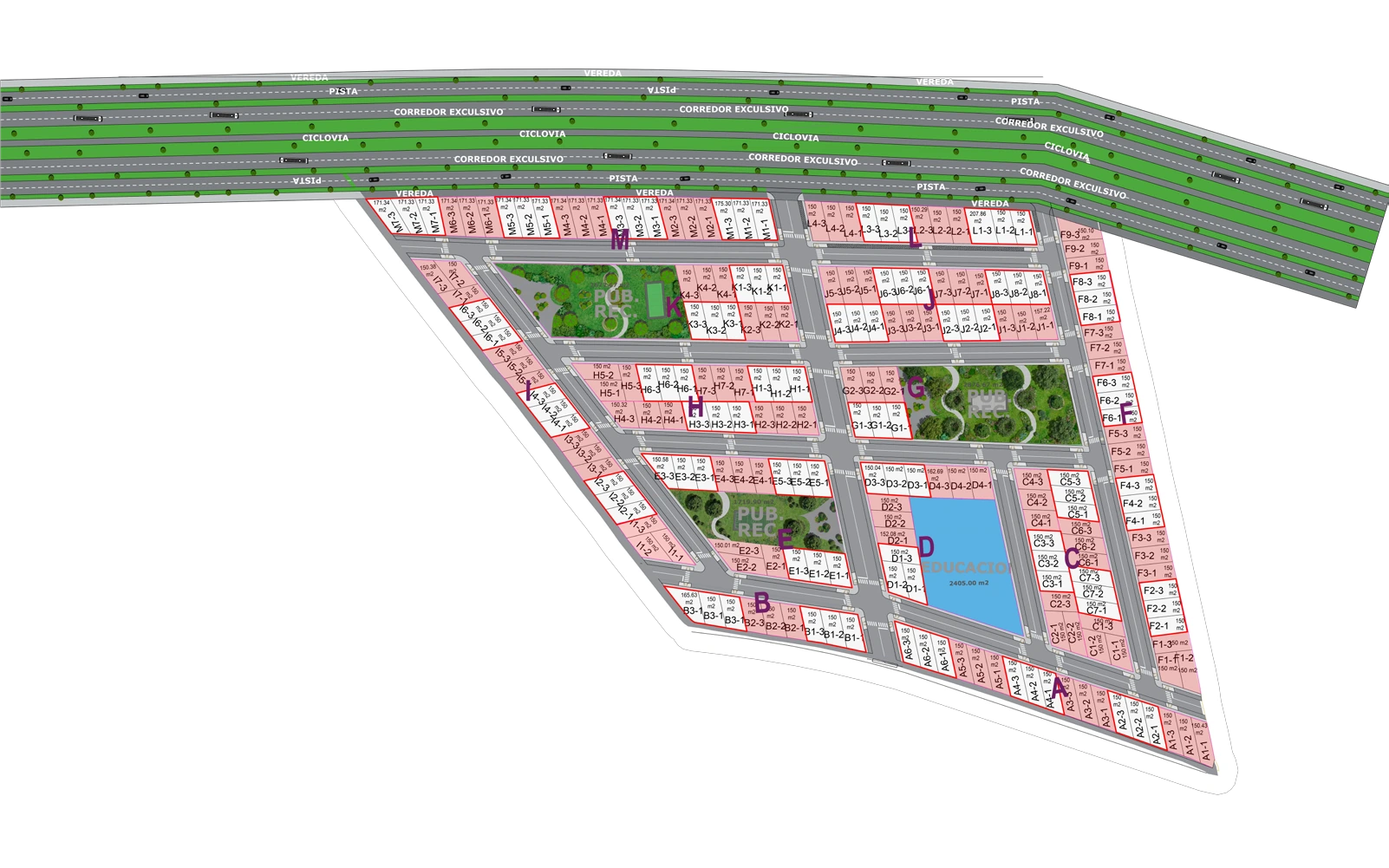 Plano de lotización de Torres de Huaral 2